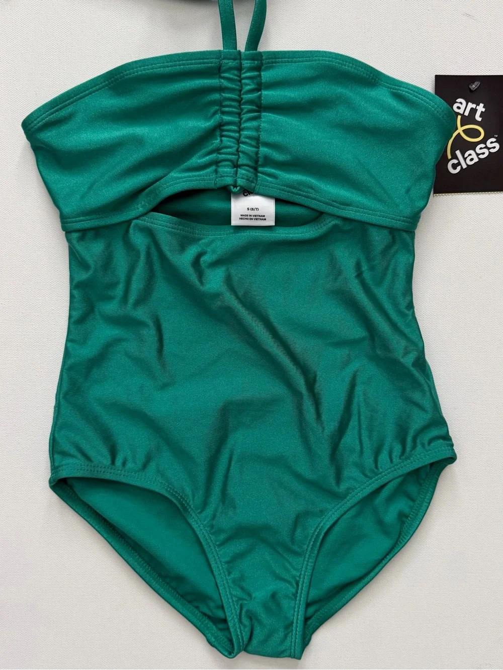 art class Girls' Teal Halter One-Piece Swim Size S (6/7)